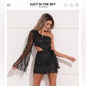 COPY - Lucky in the Sky Black dress Size Small